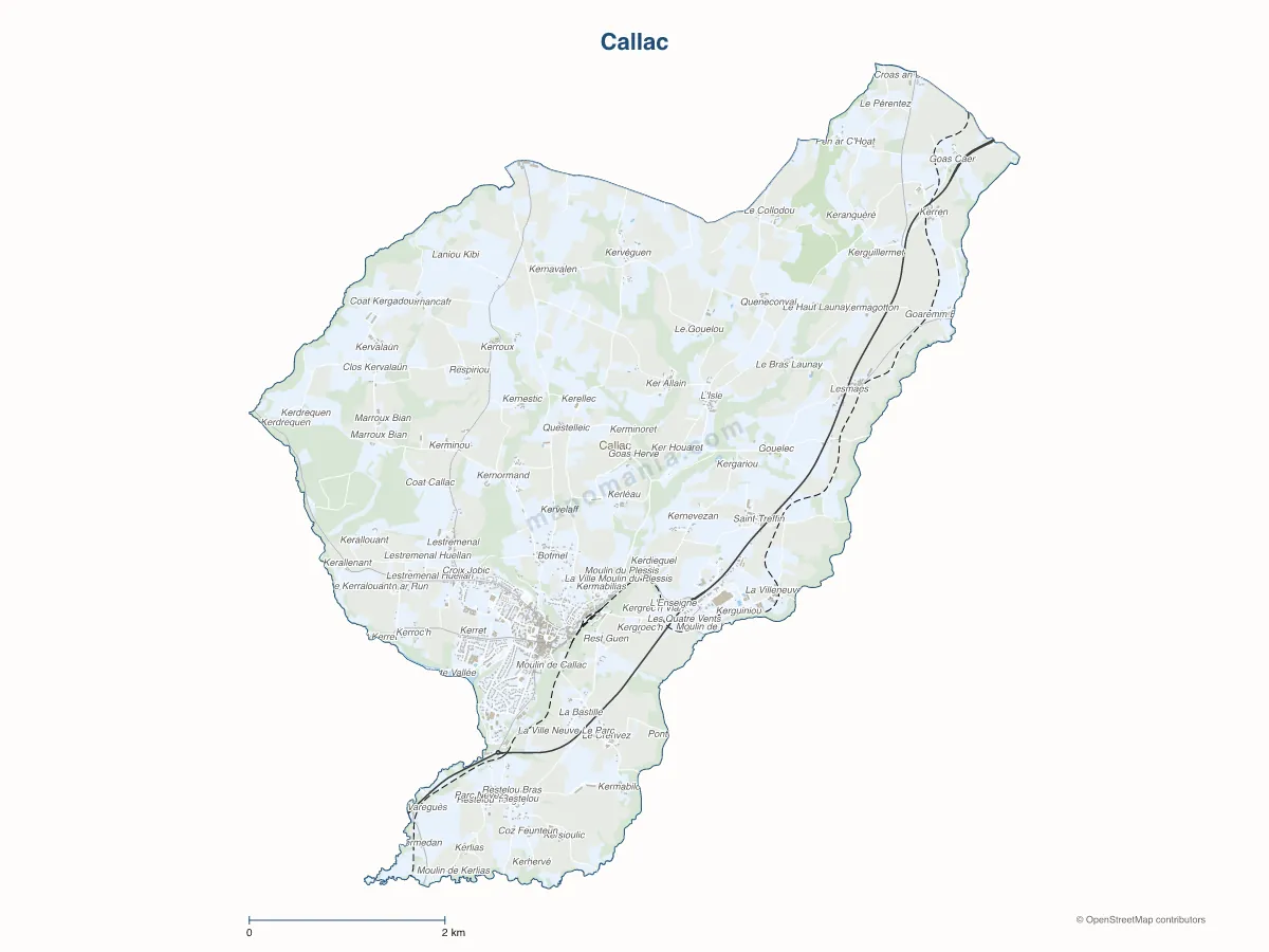 Carte de Callac à personnaliser