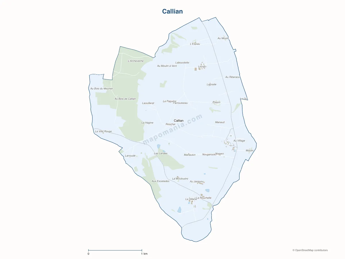 Carte de Callian à personnaliser