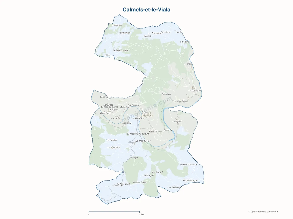 Carte de Calmels-et-le-Viala à personnaliser
