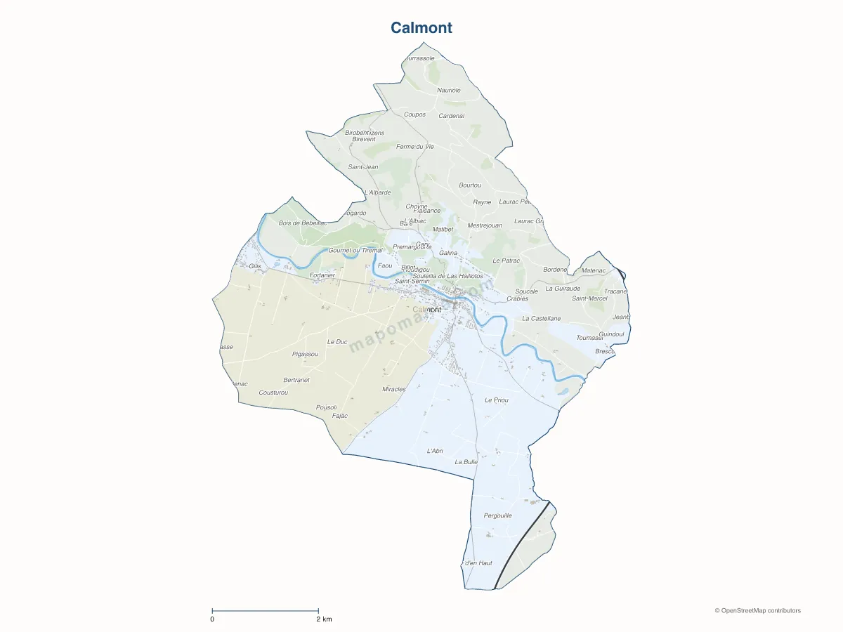 Carte de Calmont à personnaliser