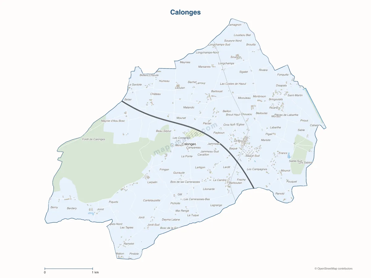 Carte de Calonges à personnaliser