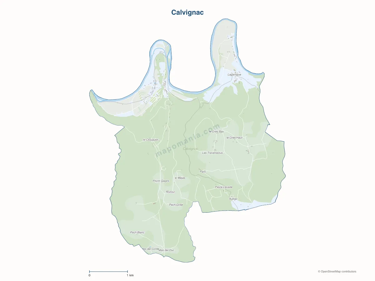 Carte de Calvignac à personnaliser