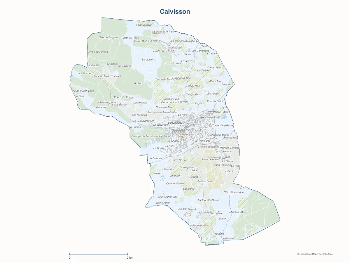 Carte de Calvisson à personnaliser