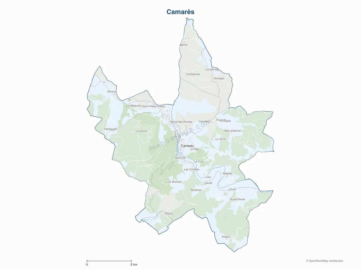 Carte de Camarès à personnaliser
