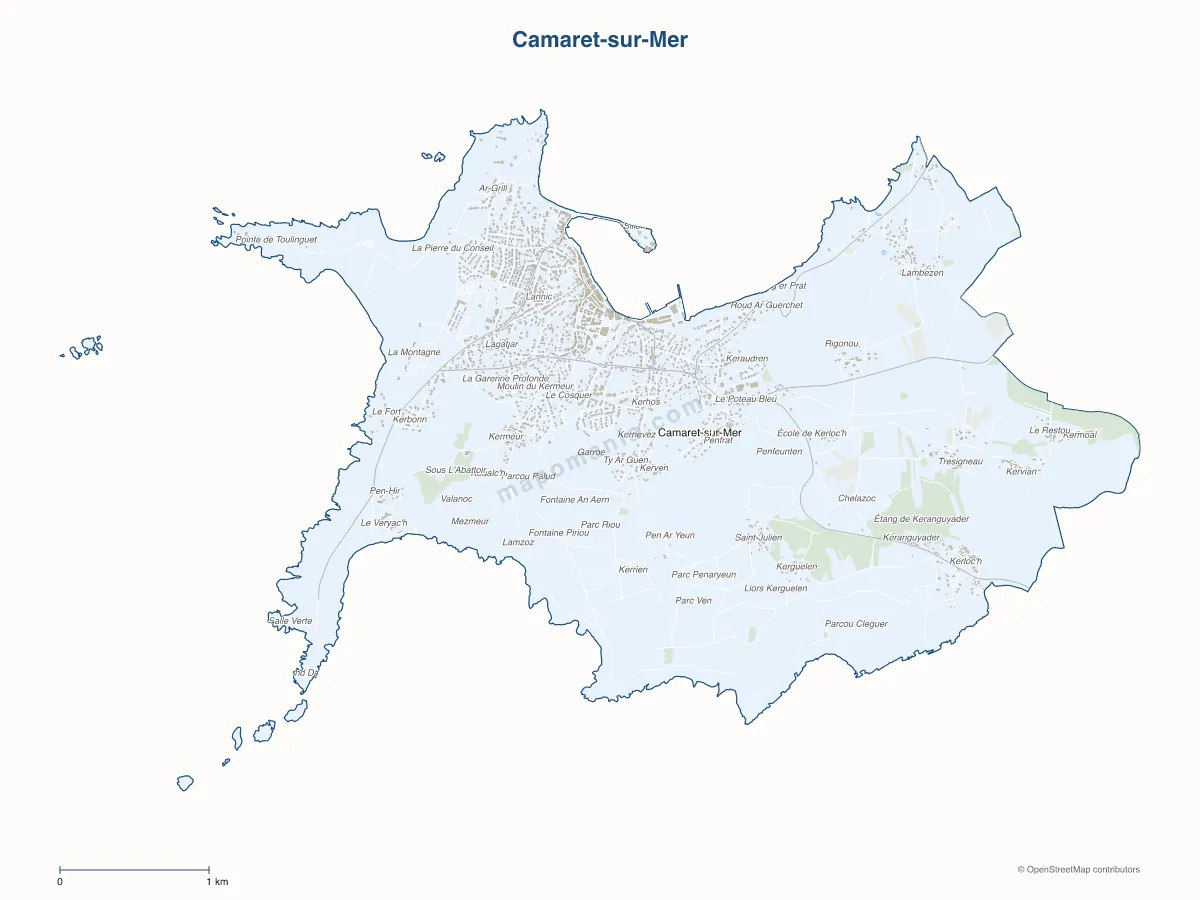 Carte de Camaret-sur-Mer à personnaliser