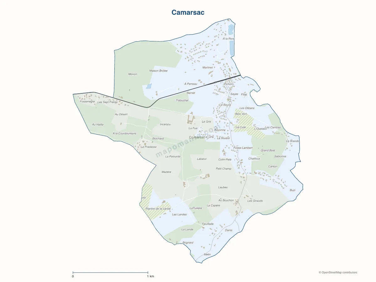 Carte de Camarsac à personnaliser