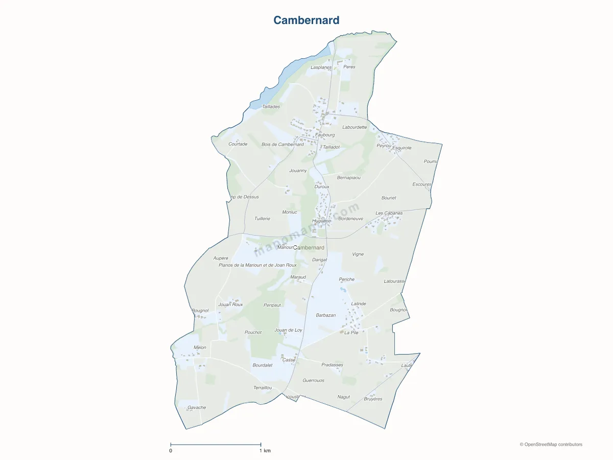 Carte de Cambernard à personnaliser