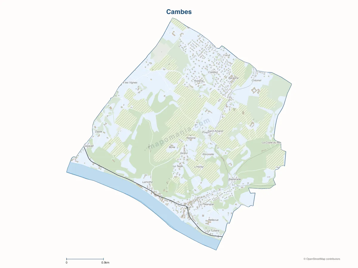 Carte de Cambes à personnaliser
