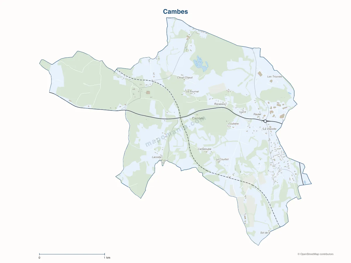 Carte de Cambes à personnaliser