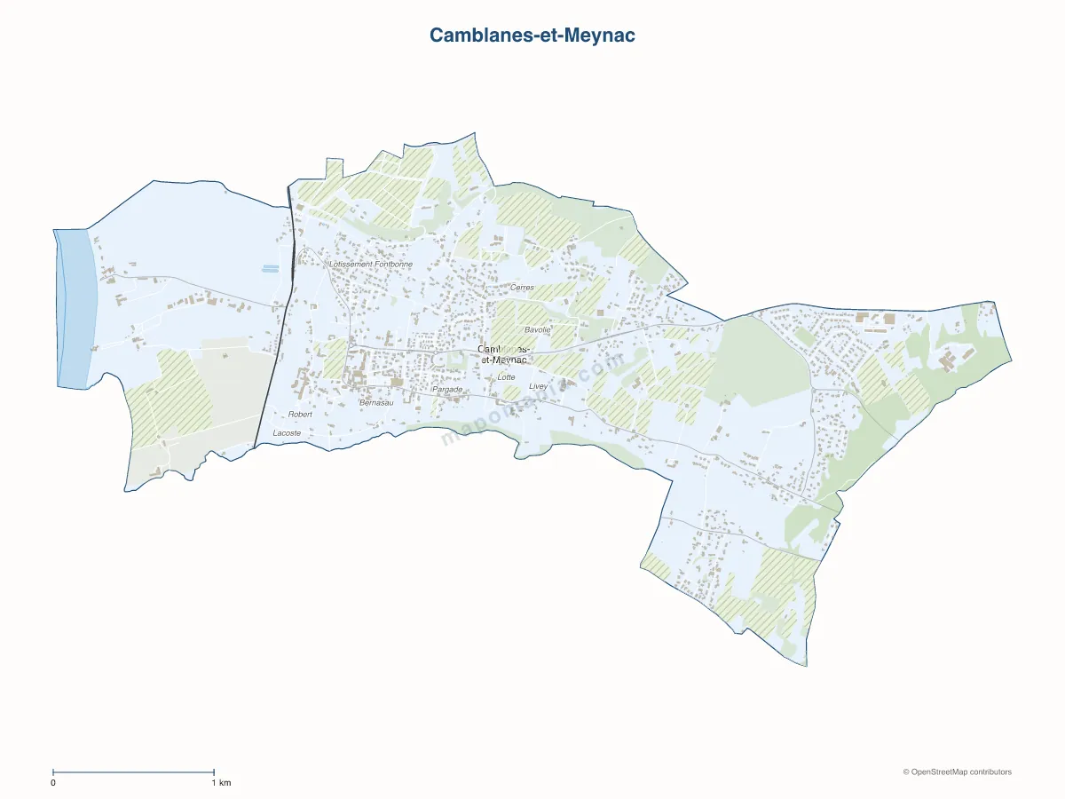 Carte de Camblanes-et-Meynac à personnaliser