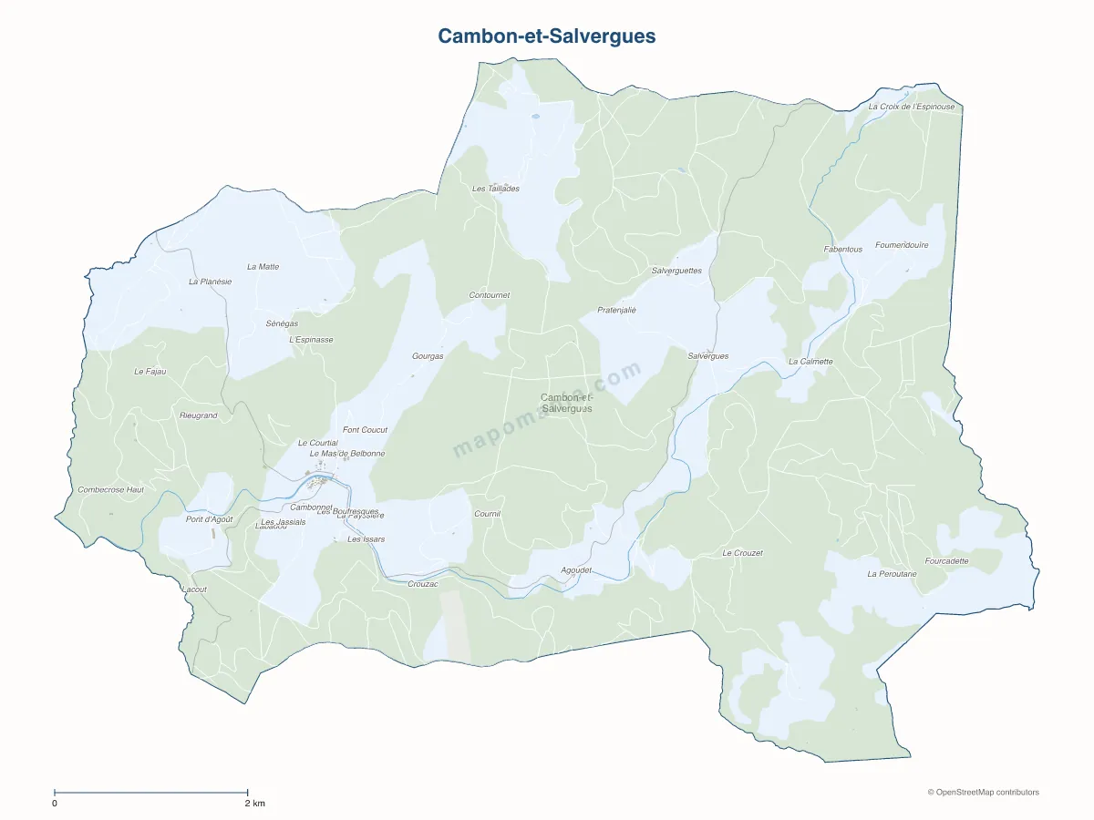 Carte de Cambon-et-Salvergues à personnaliser