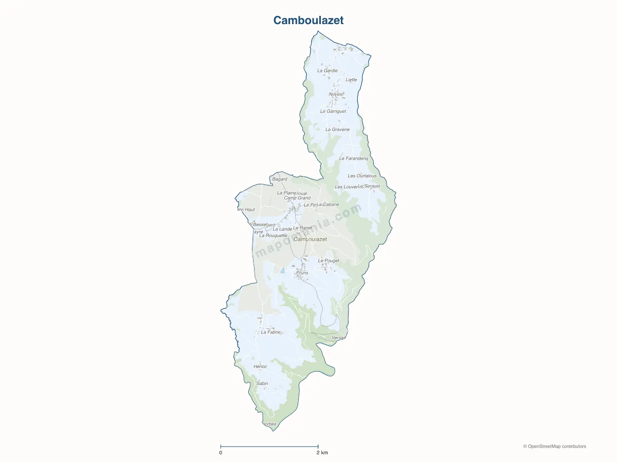 Carte de Camboulazet à personnaliser