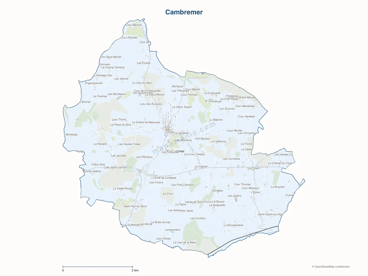 Carte de Cambremer à personnaliser