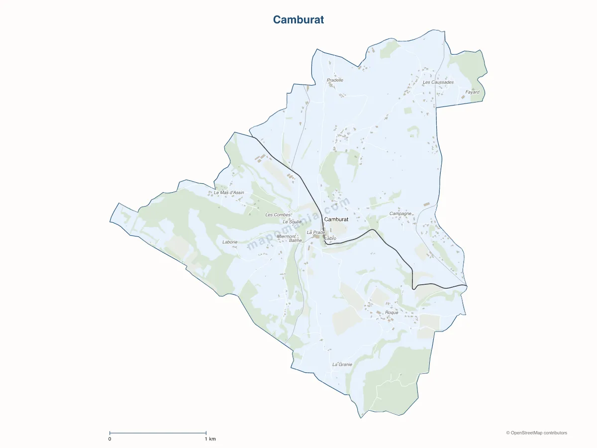 Carte de Camburat à personnaliser