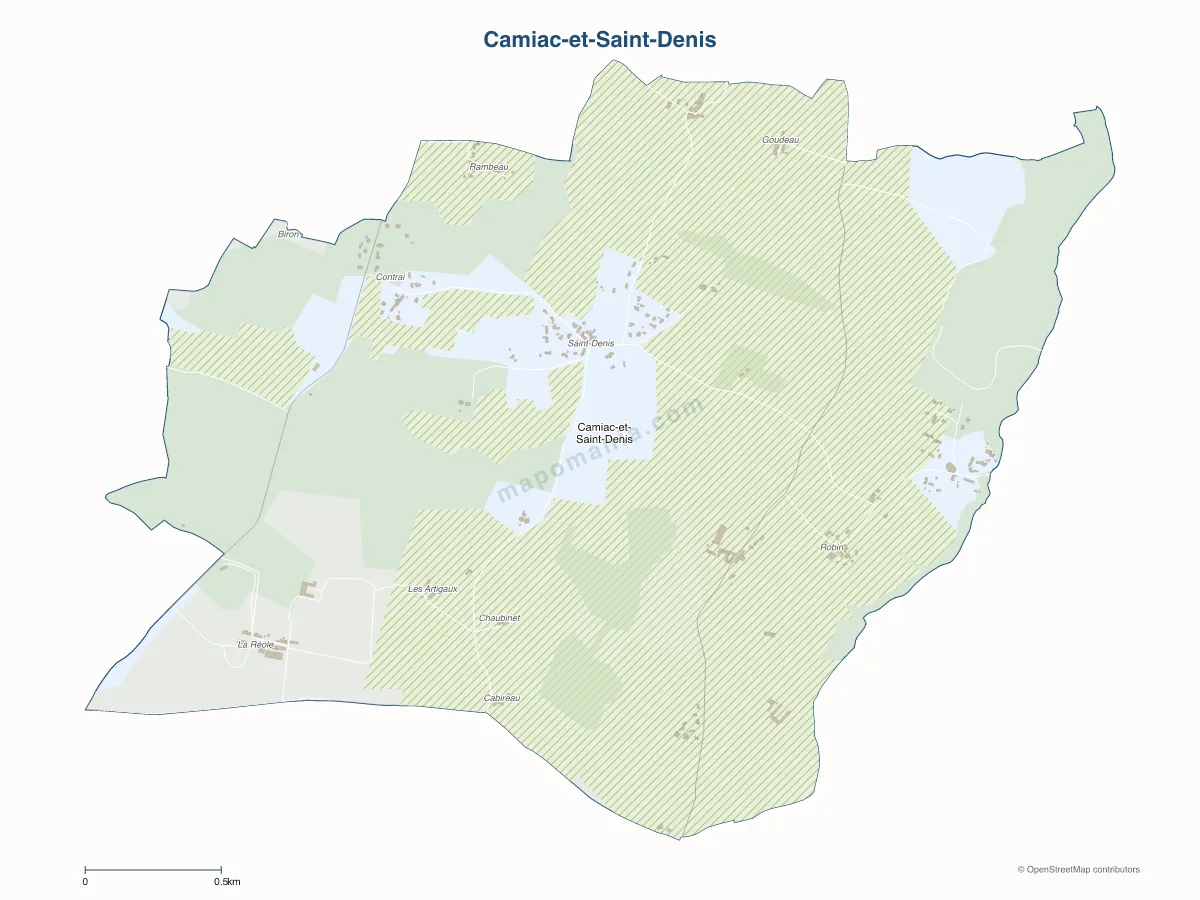 Carte de Camiac-et-Saint-Denis à personnaliser