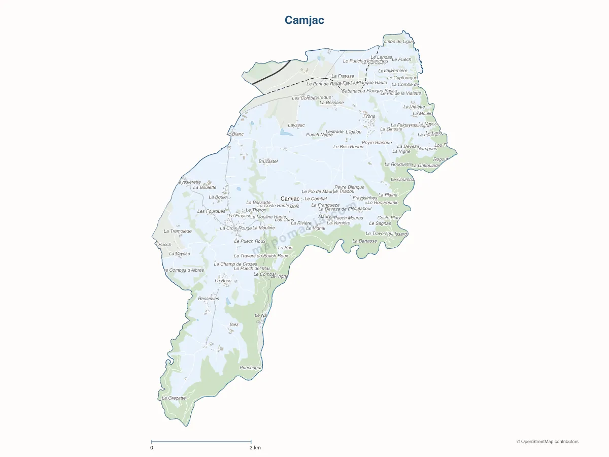 Carte de Camjac à personnaliser