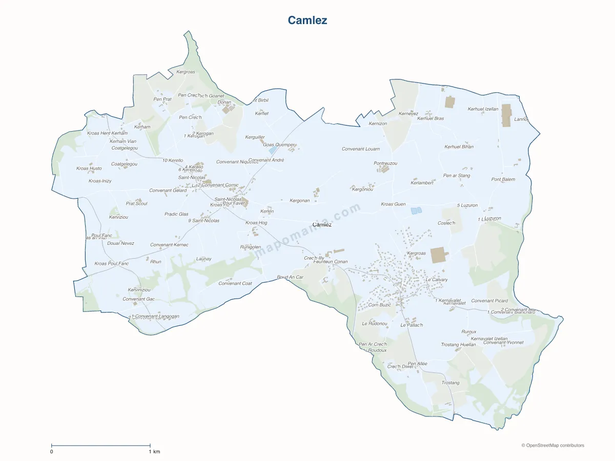 Carte de Camlez à personnaliser