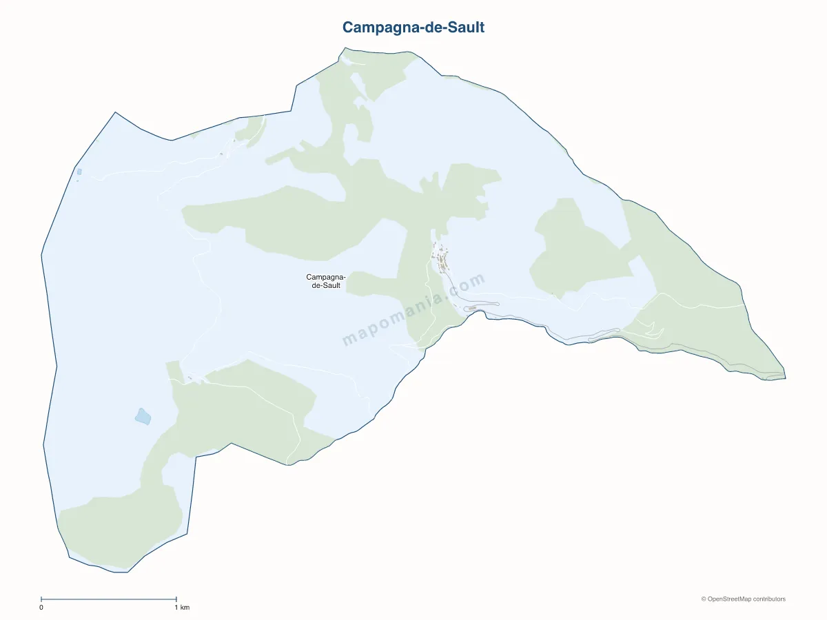Carte de Campagna-de-Sault à personnaliser