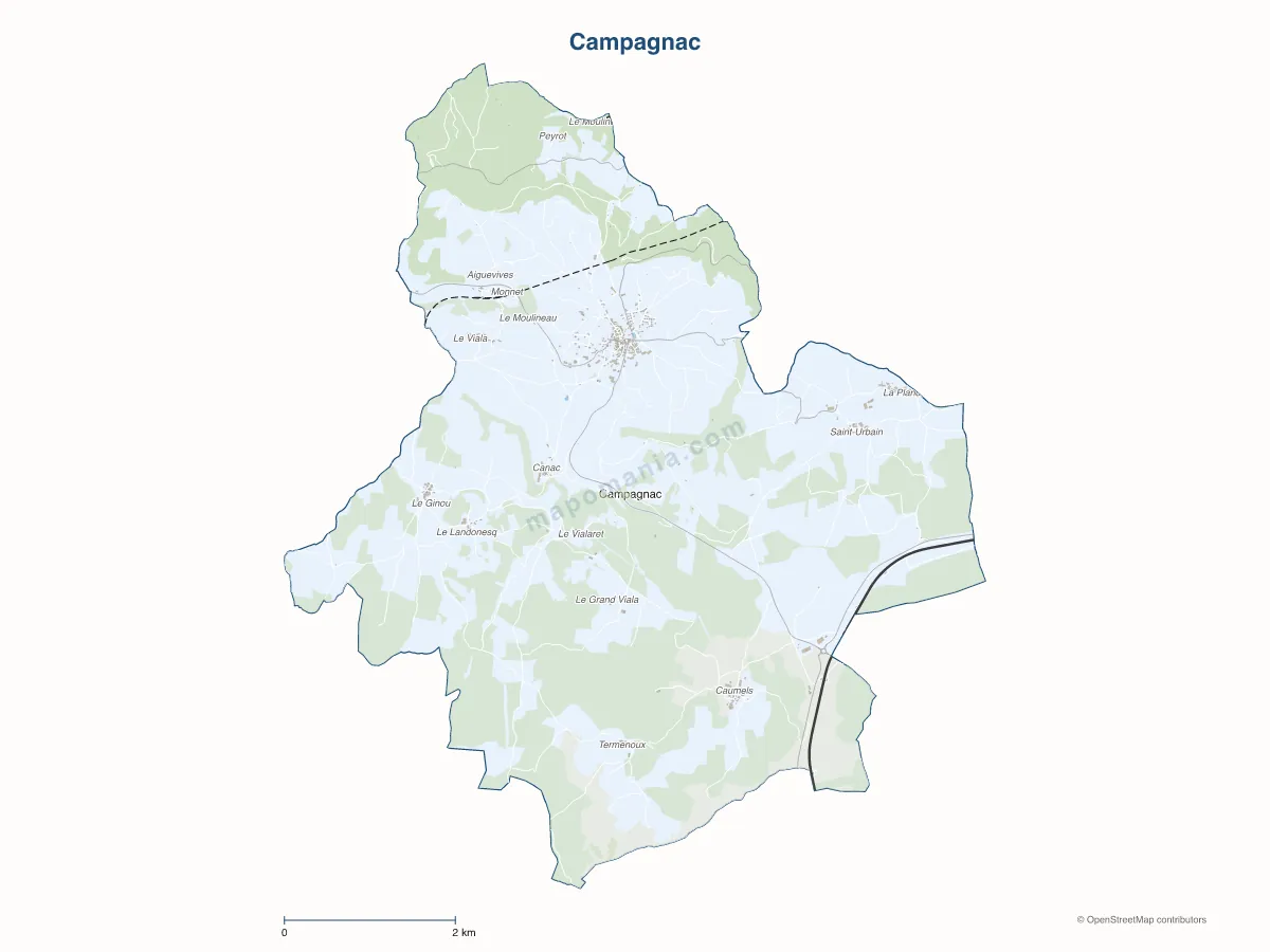Carte de Campagnac à personnaliser