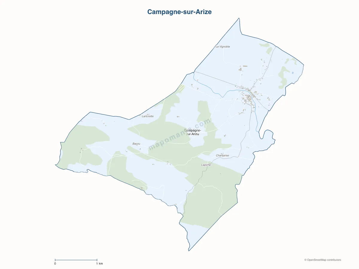 Carte de Campagne-sur-Arize à personnaliser