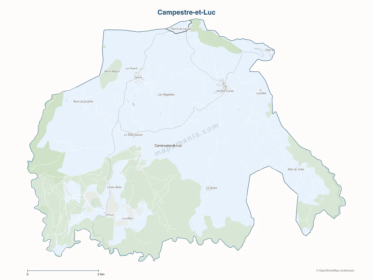 Carte de Campestre-et-Luc à personnaliser