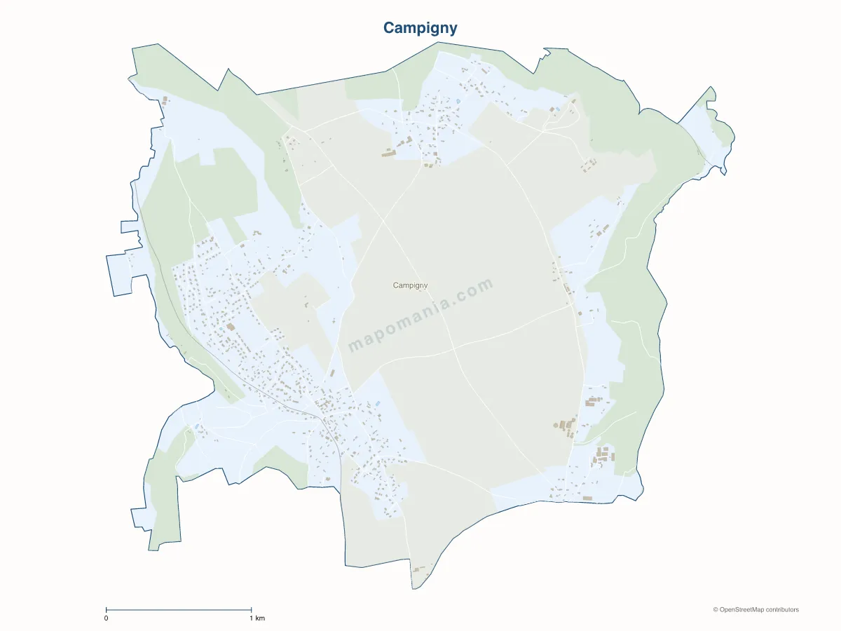 Carte de Campigny à personnaliser