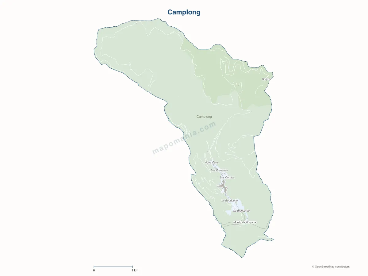Carte de Camplong à personnaliser