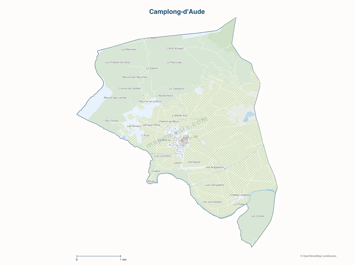 Carte de Camplong-d'Aude à personnaliser