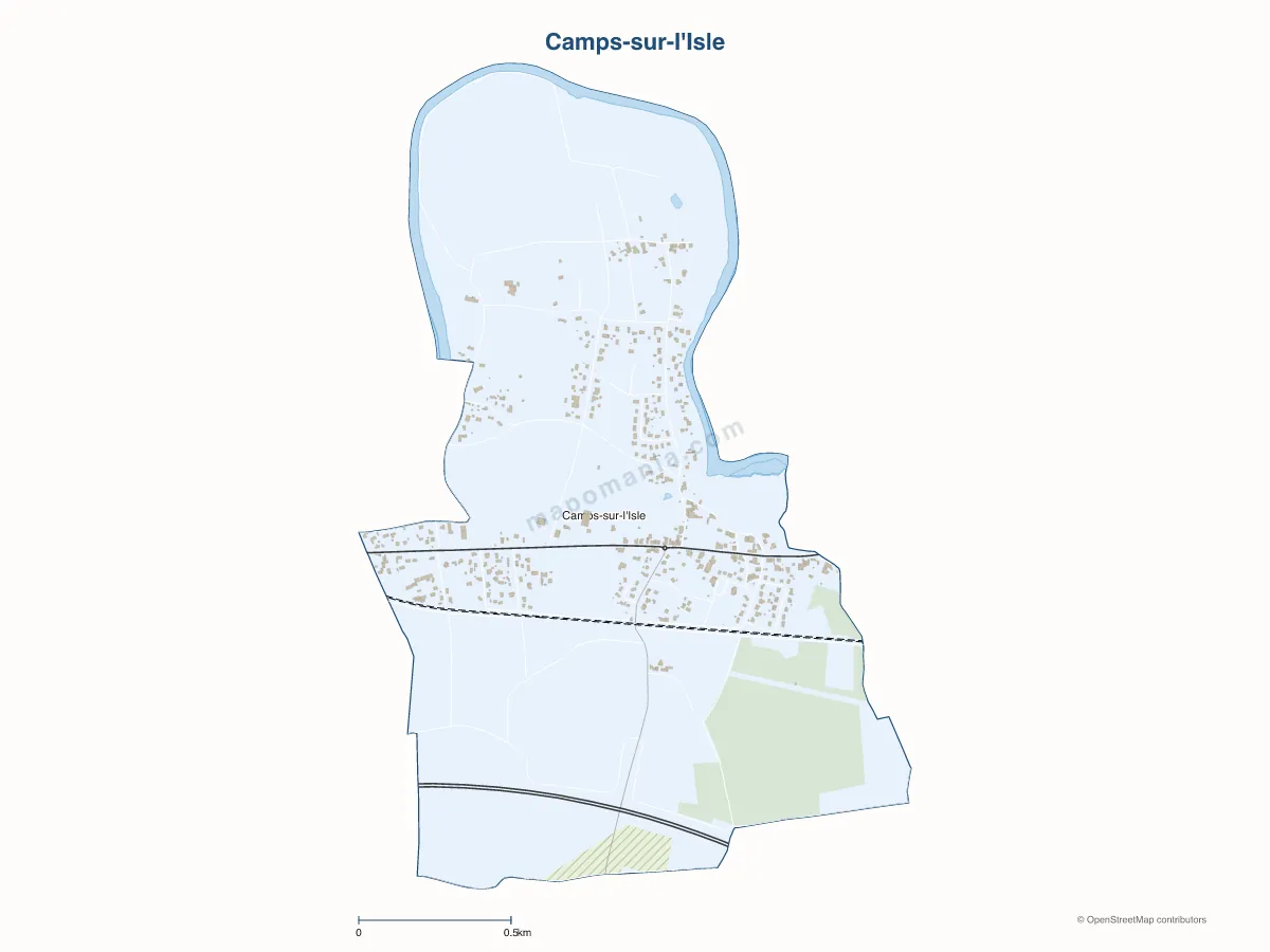 Carte de Camps-sur-l'Isle à personnaliser