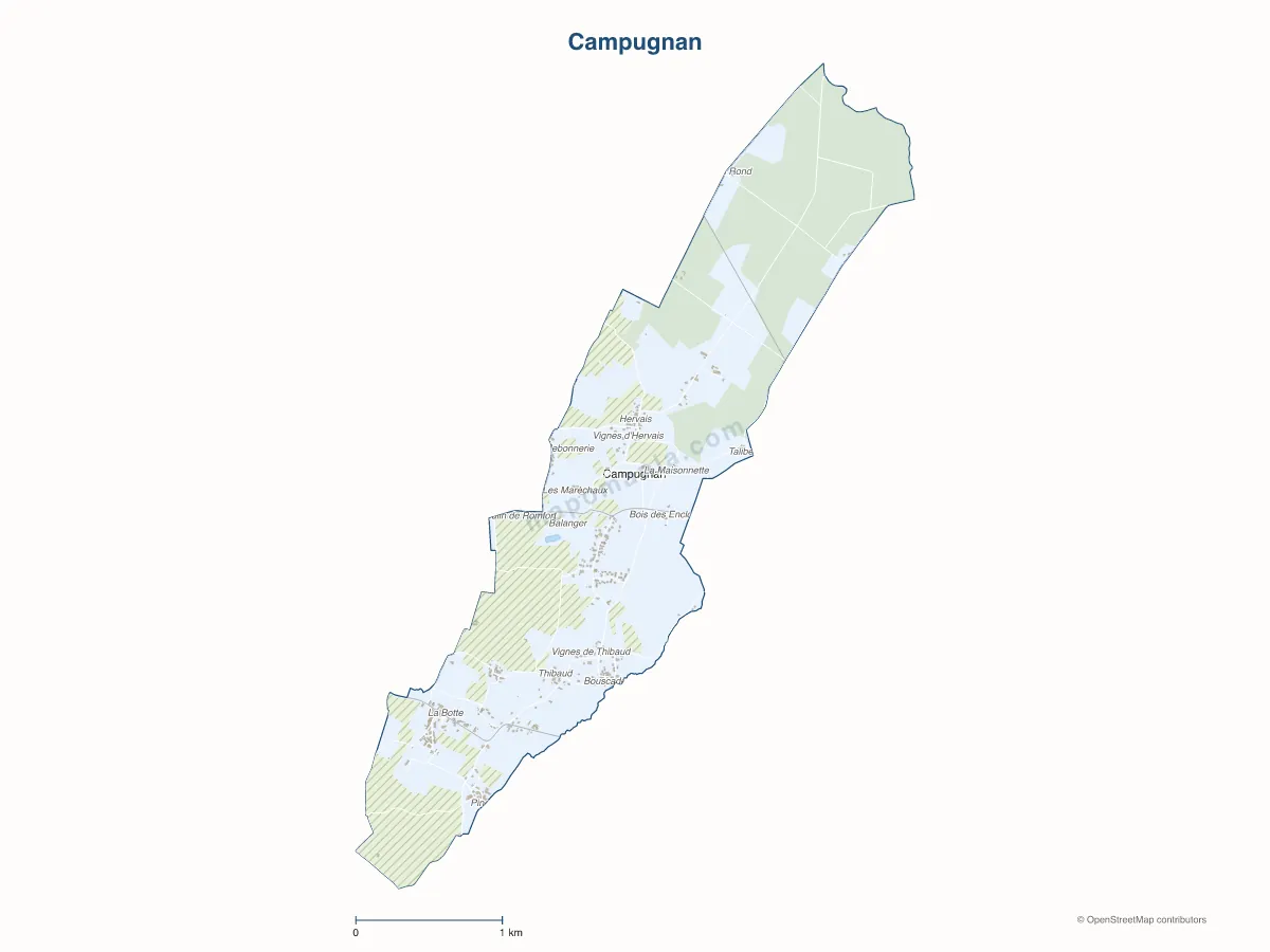 Carte de Campugnan à personnaliser