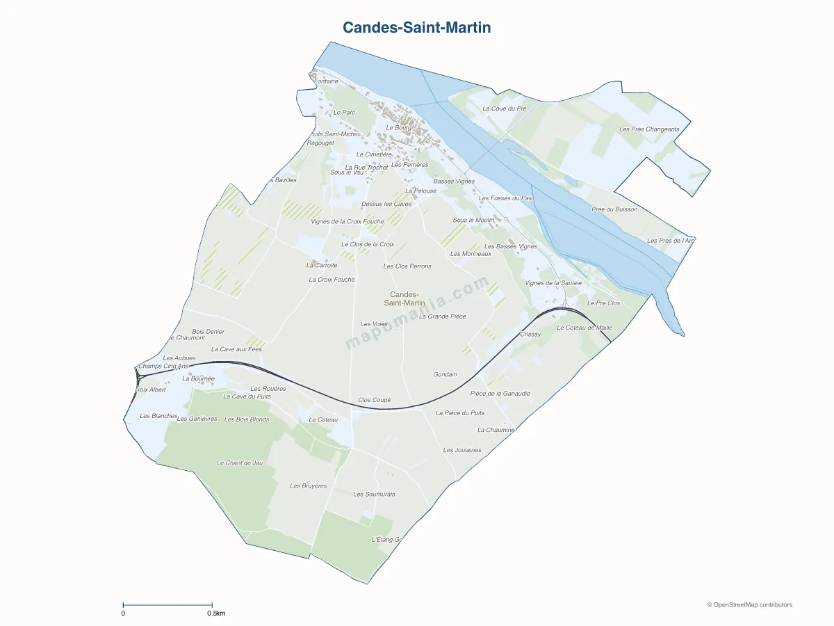 Carte de Candes-Saint-Martin à personnaliser