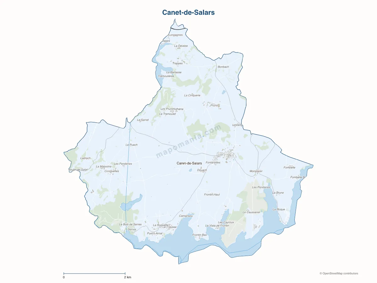 Carte de Canet-de-Salars à personnaliser