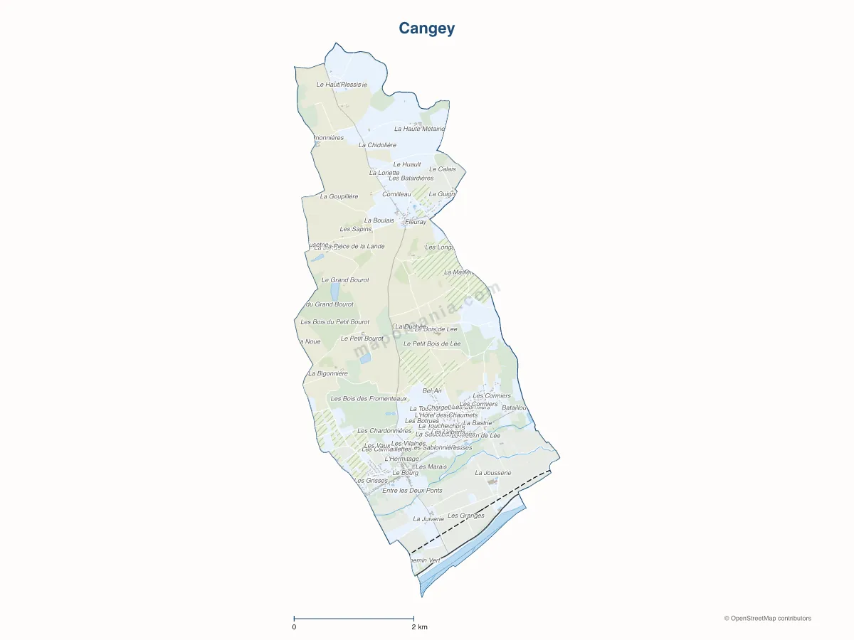 Carte de Cangey à personnaliser