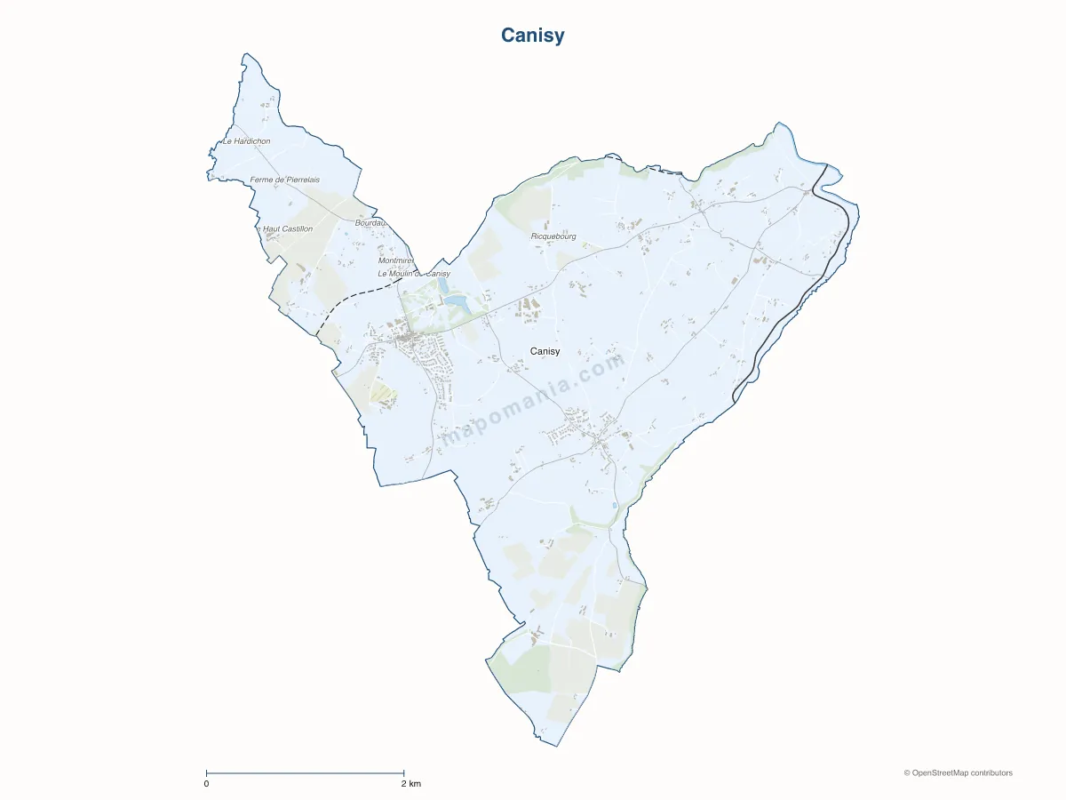 Carte de Canisy à personnaliser