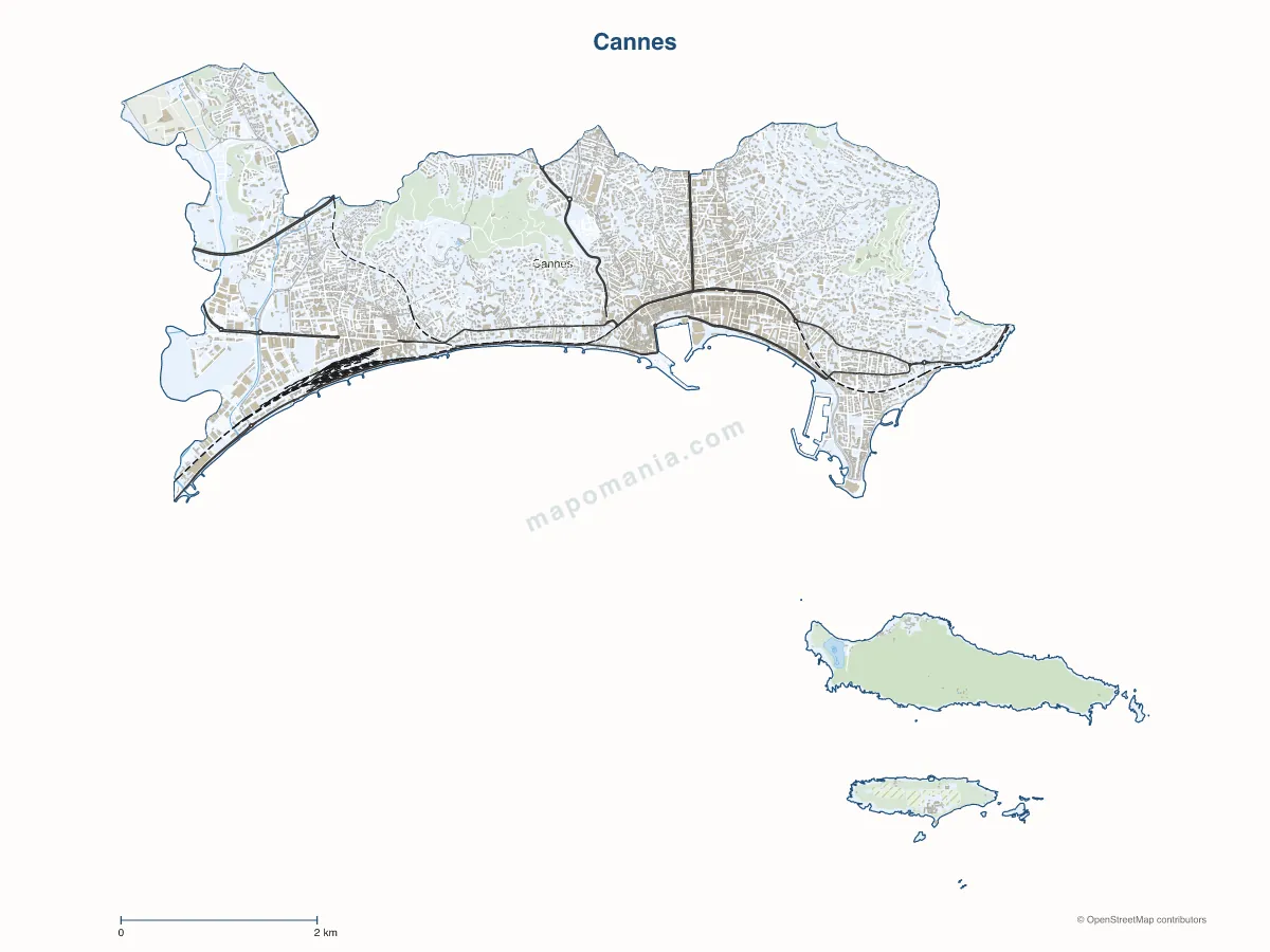 Carte de Cannes à personnaliser