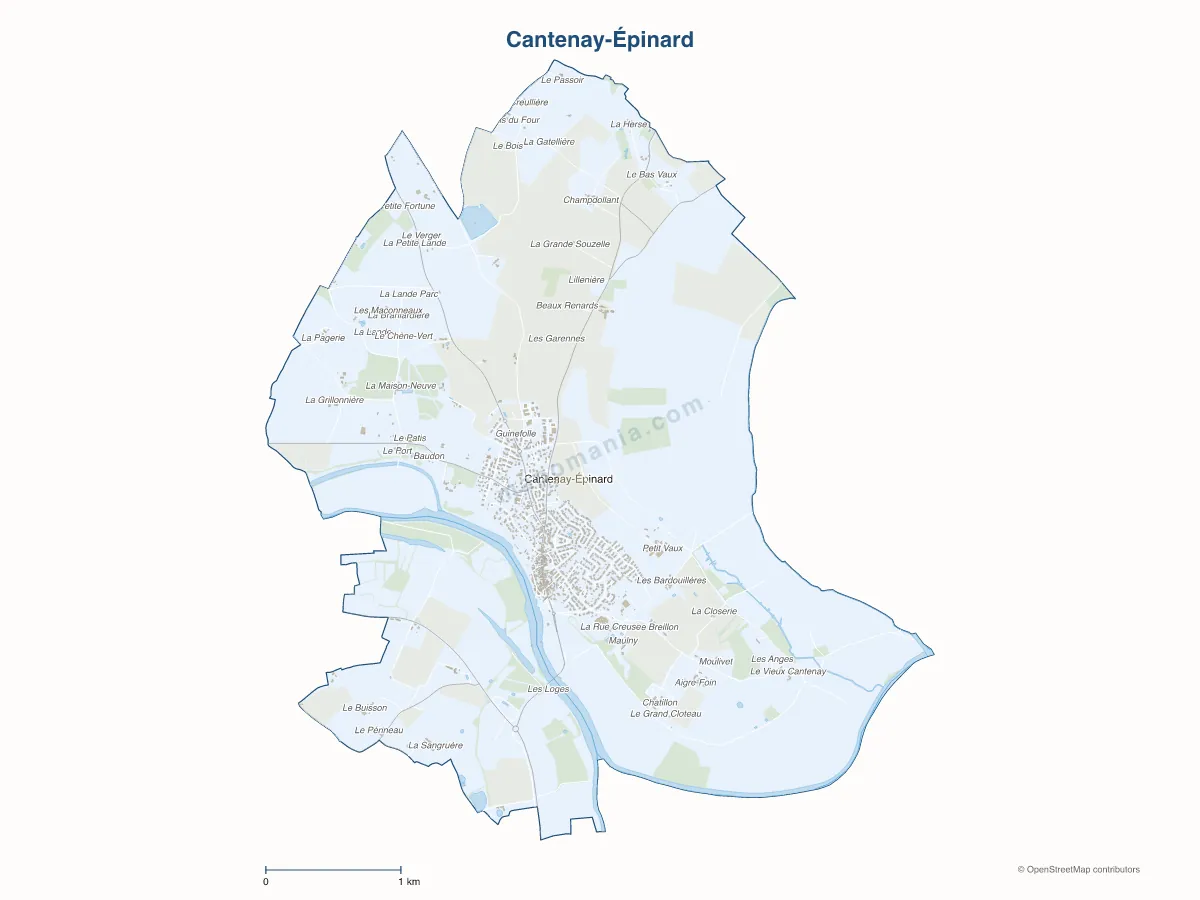 Carte de Cantenay-Épinard à personnaliser