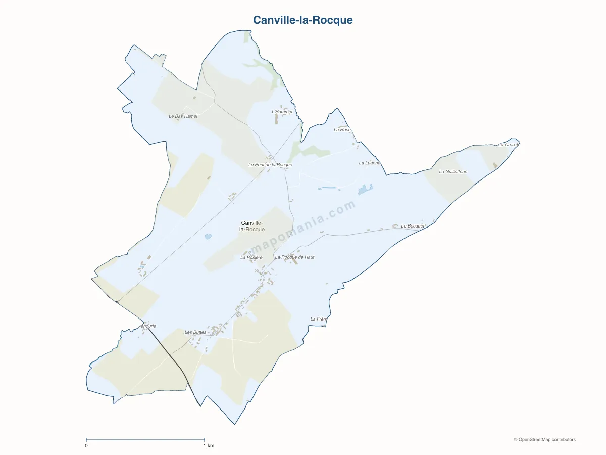 Carte de Canville-la-Rocque à personnaliser