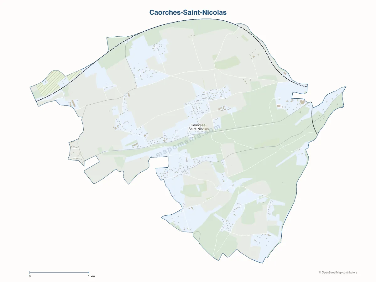 Carte de Caorches-Saint-Nicolas à personnaliser