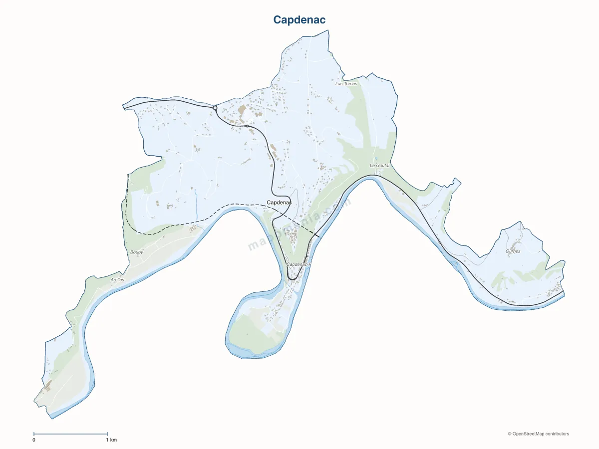 Carte de Capdenac à personnaliser