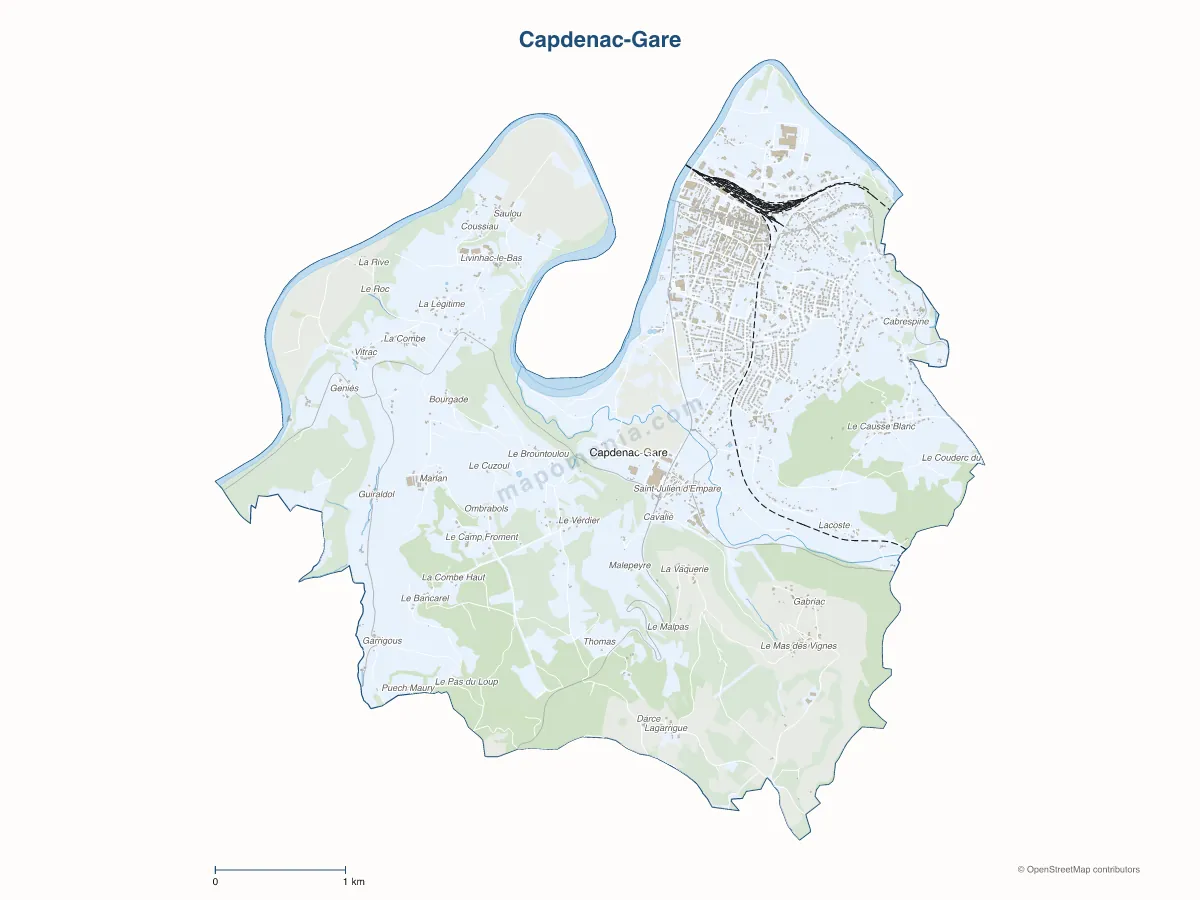 Carte de Capdenac-Gare à personnaliser