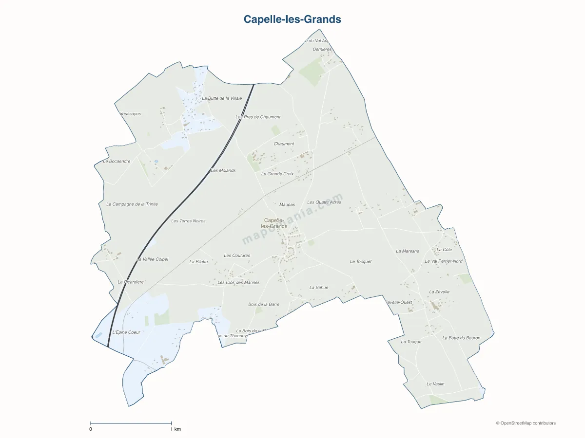 Carte de Capelle-les-Grands à personnaliser