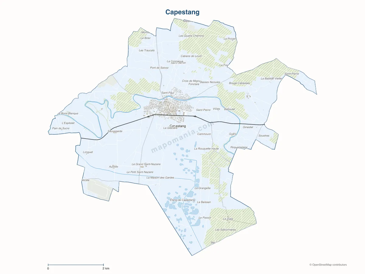 Carte de Capestang à personnaliser