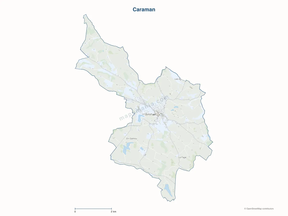 Carte de Caraman à personnaliser