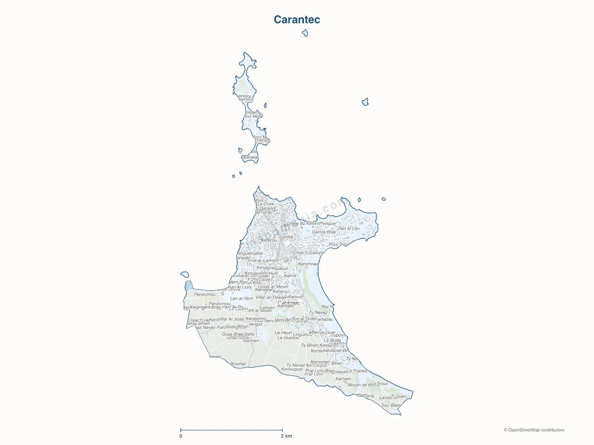 Carte de Carantec à personnaliser