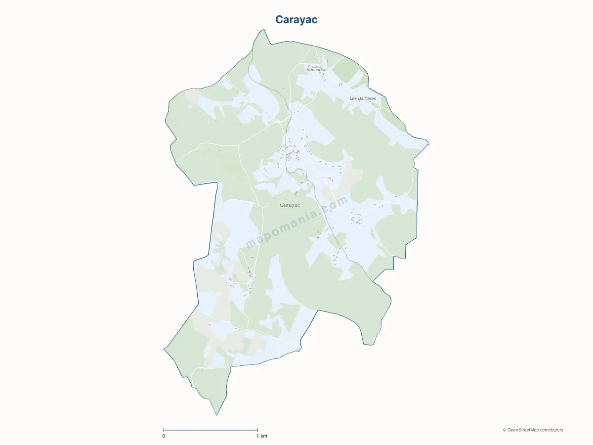 Carte de Carayac à personnaliser
