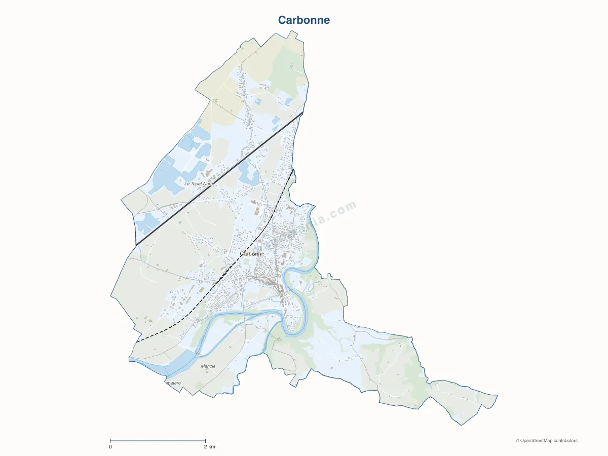 Carte de Carbonne à personnaliser
