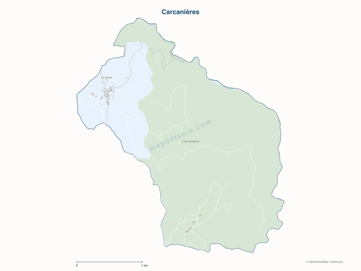 Carte de Carcanières à personnaliser