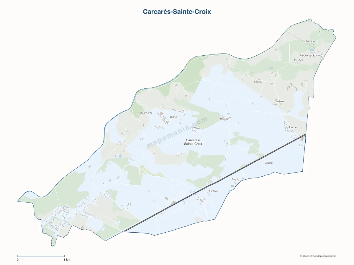 Carte de Carcarès-Sainte-Croix à personnaliser