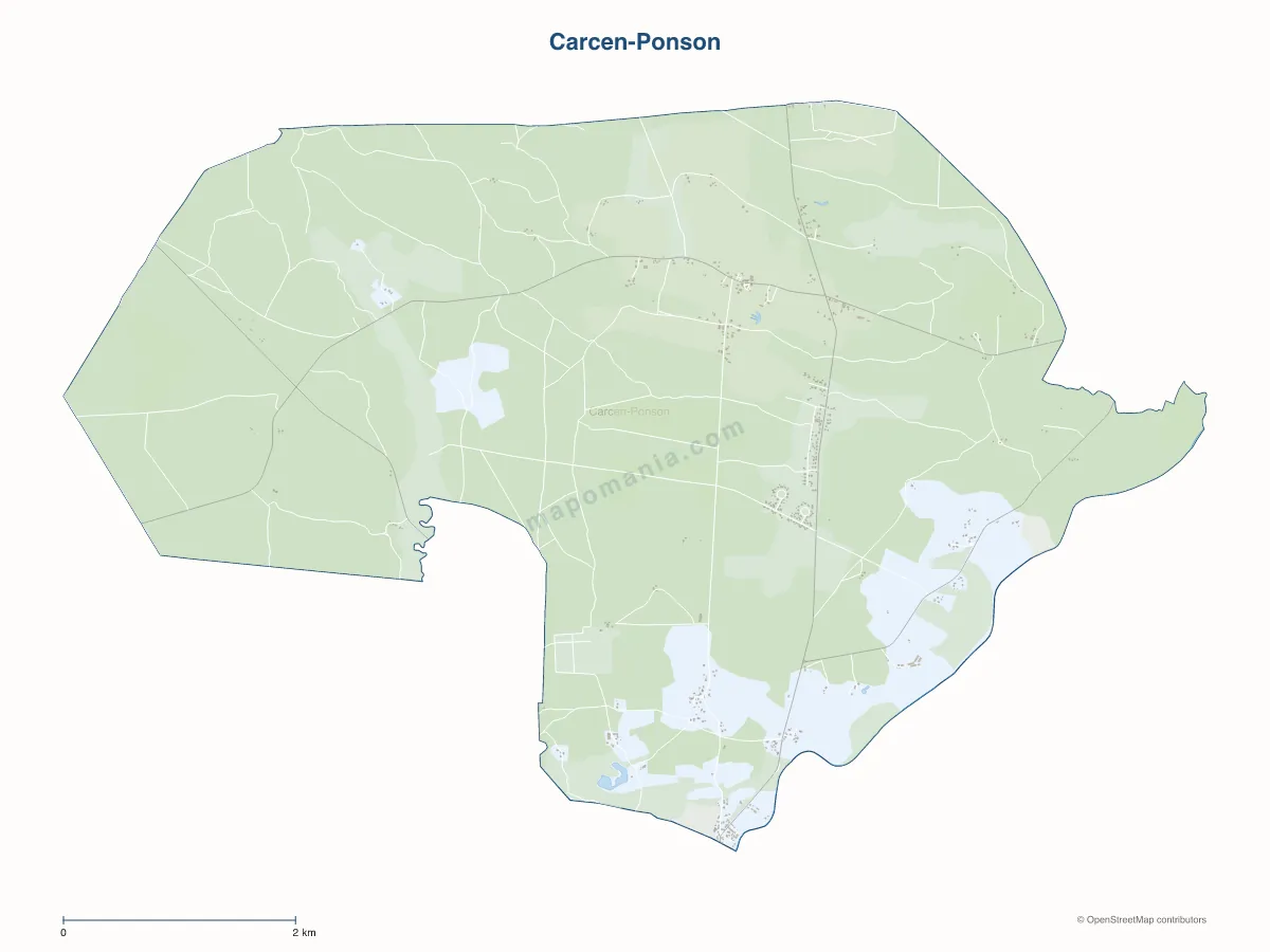 Carte de Carcen-Ponson à personnaliser