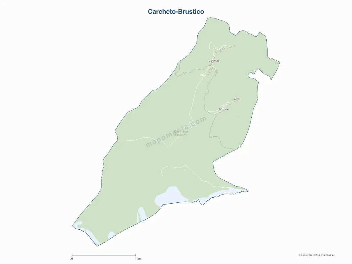 Carte de Carcheto-Brustico à personnaliser